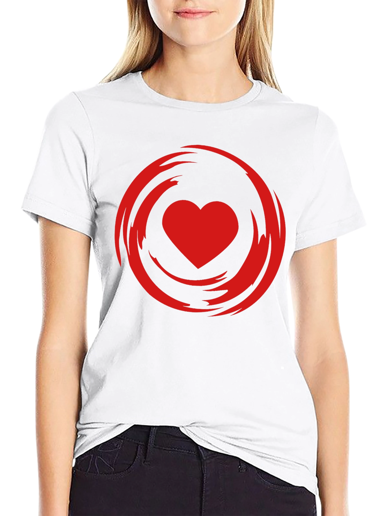 Heart Swirl Graphic Tee - Modern Style