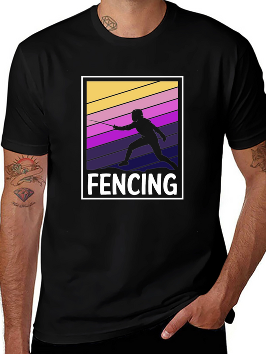 Fencing Silhouette Graphic T-Shirt