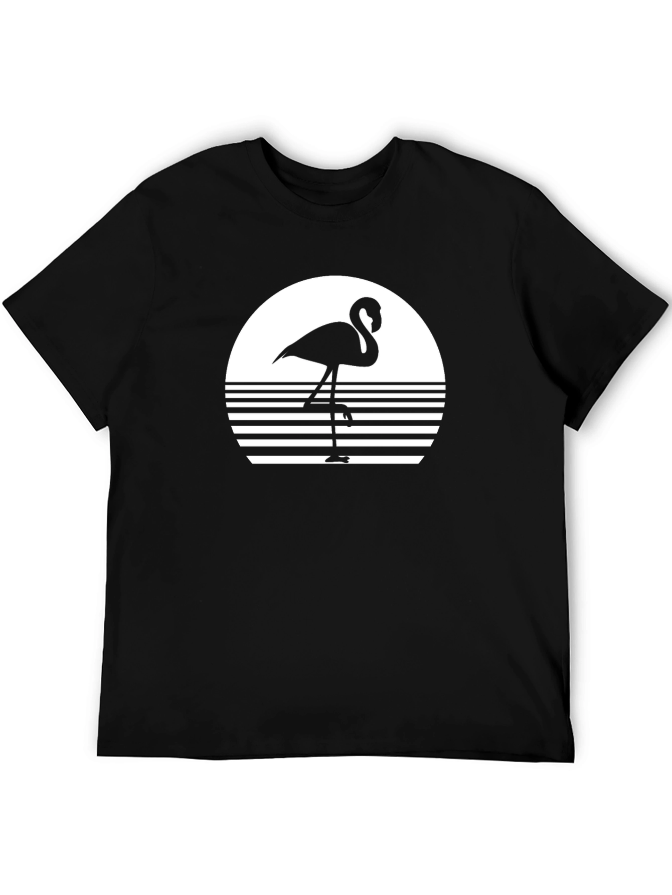 Retro Flamingo T-Shirt - Black Graphic Tee