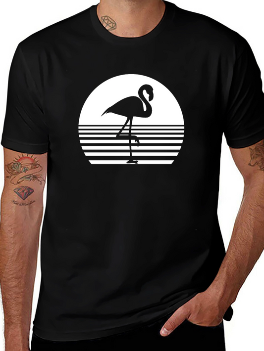 Retro Flamingo T-Shirt - Black Graphic Tee
