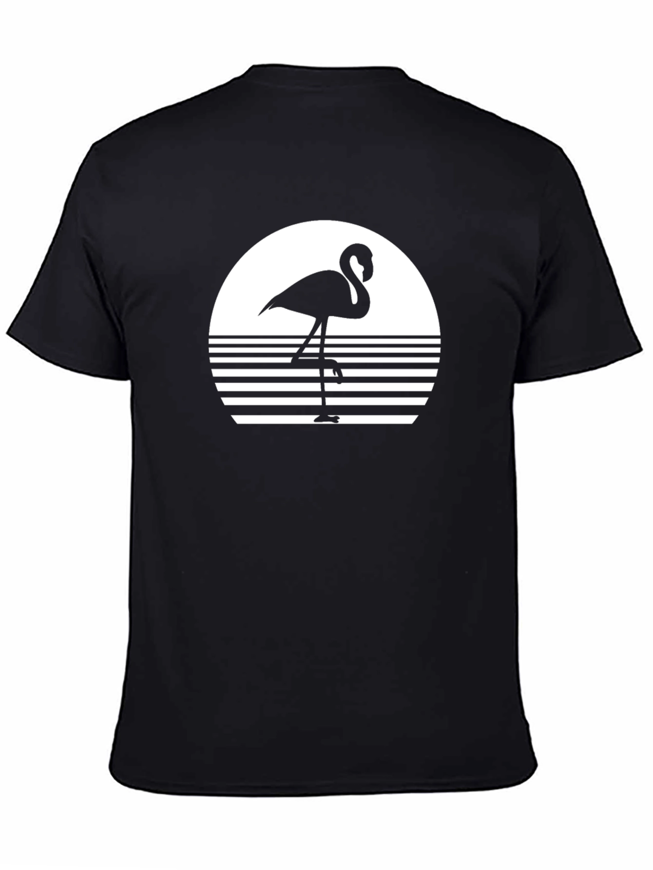Retro Flamingo T-Shirt - Black Graphic Tee