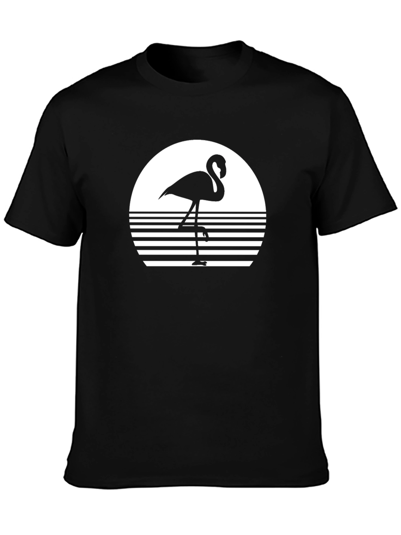 Retro Flamingo T-Shirt - Black Graphic Tee