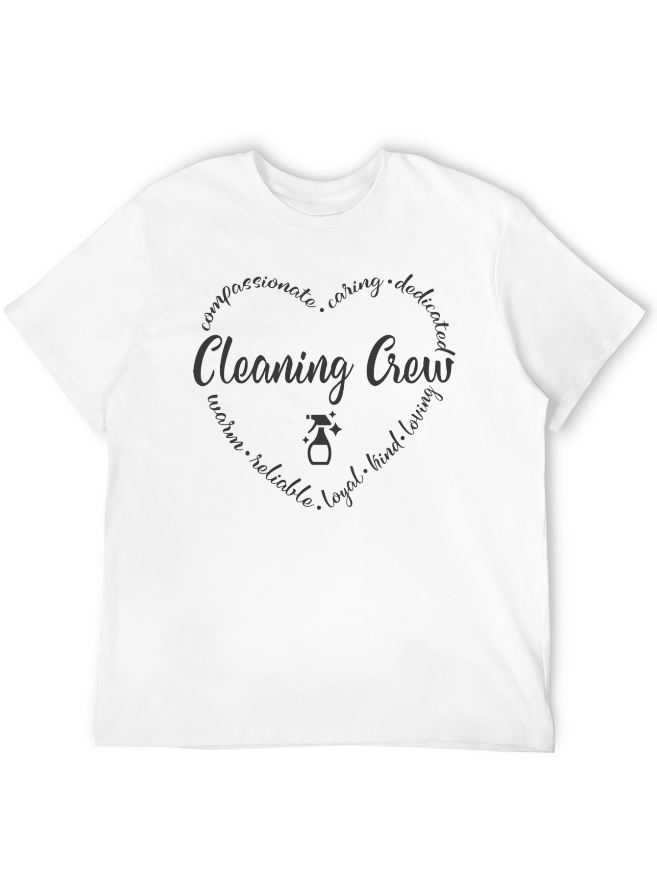 Cleaning Crew Heart Graphic Tee - Black T-Shirt