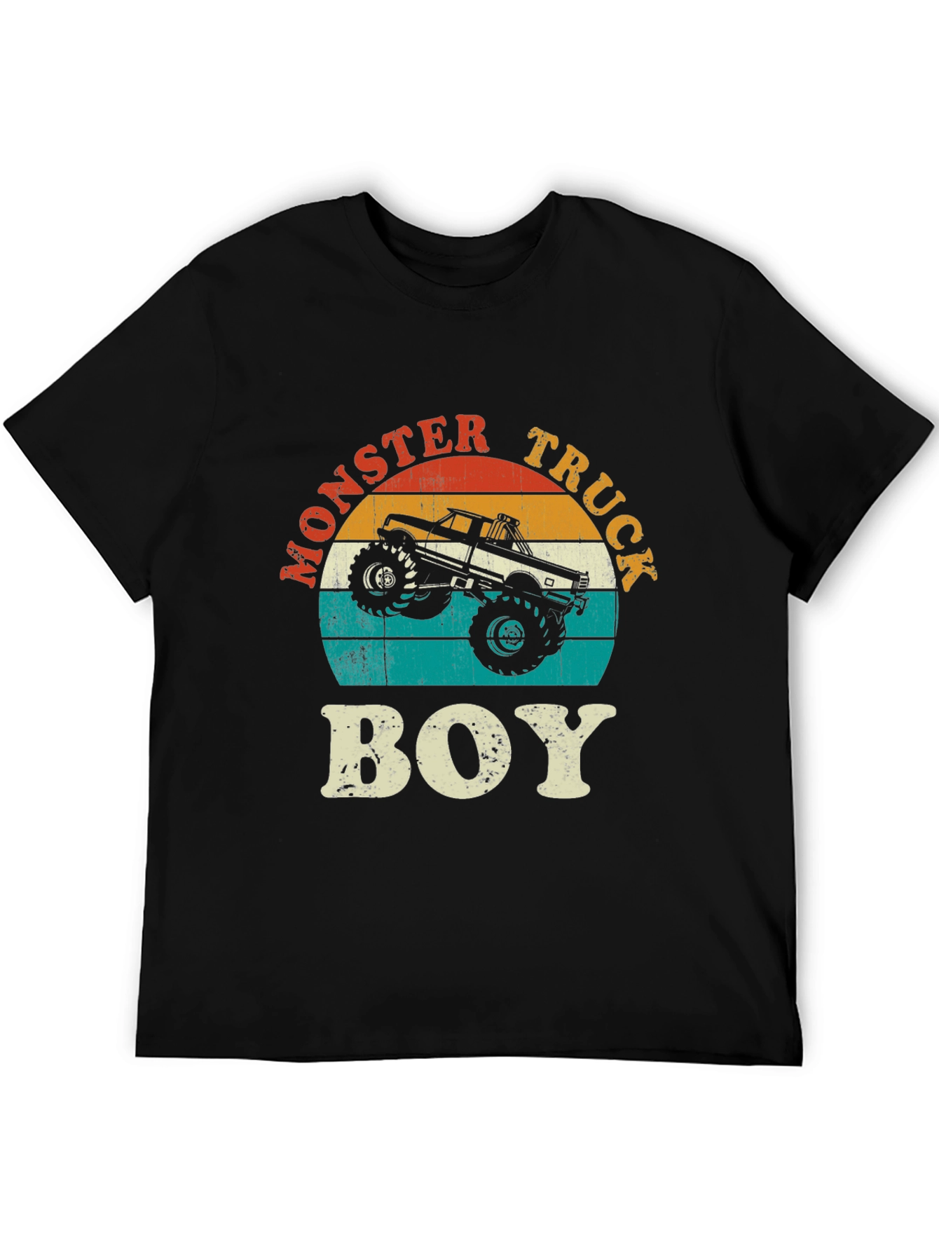 Monster Truck Boy Graphic Tee - Retro Design