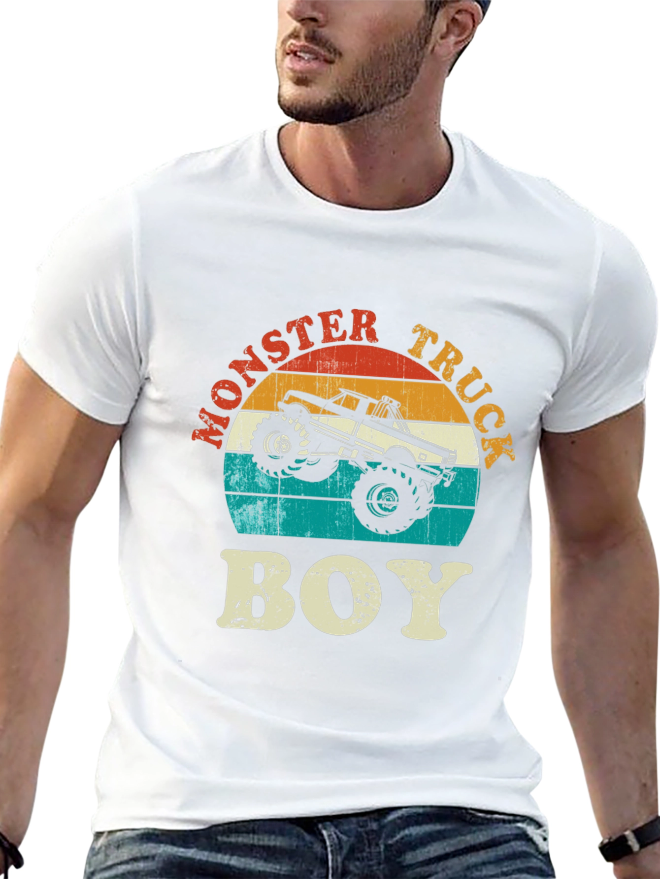 Monster Truck Boy Graphic Tee - Retro Design