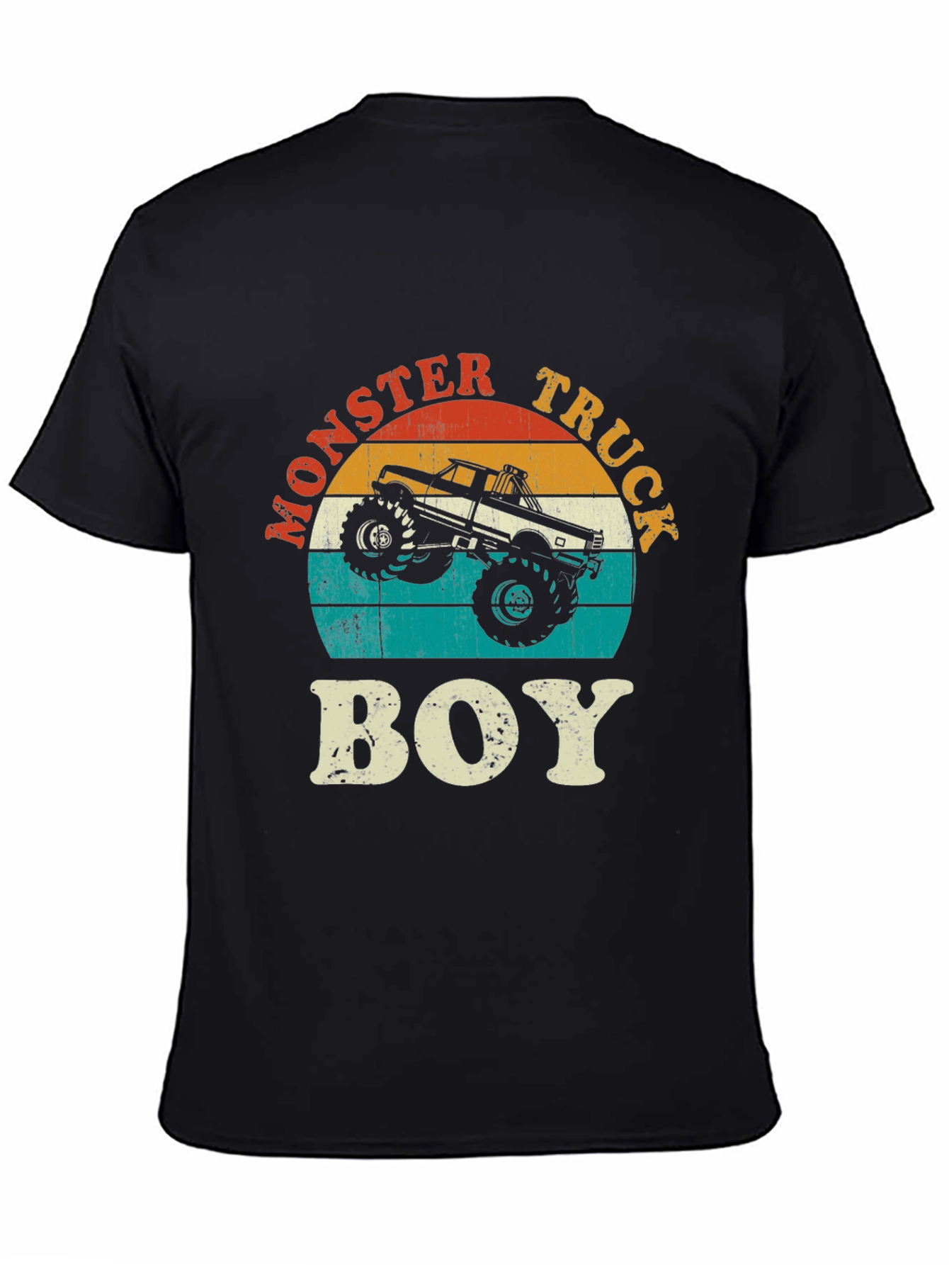 Monster Truck Boy Graphic Tee - Retro Design