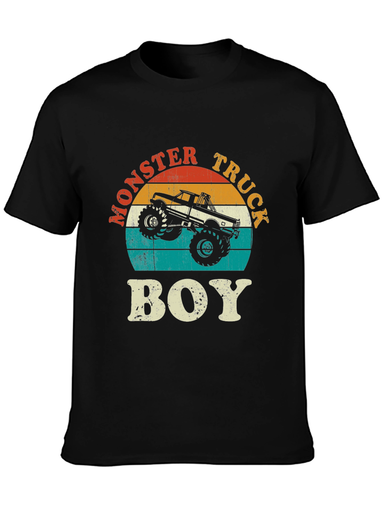 Monster Truck Boy Graphic Tee - Retro Design