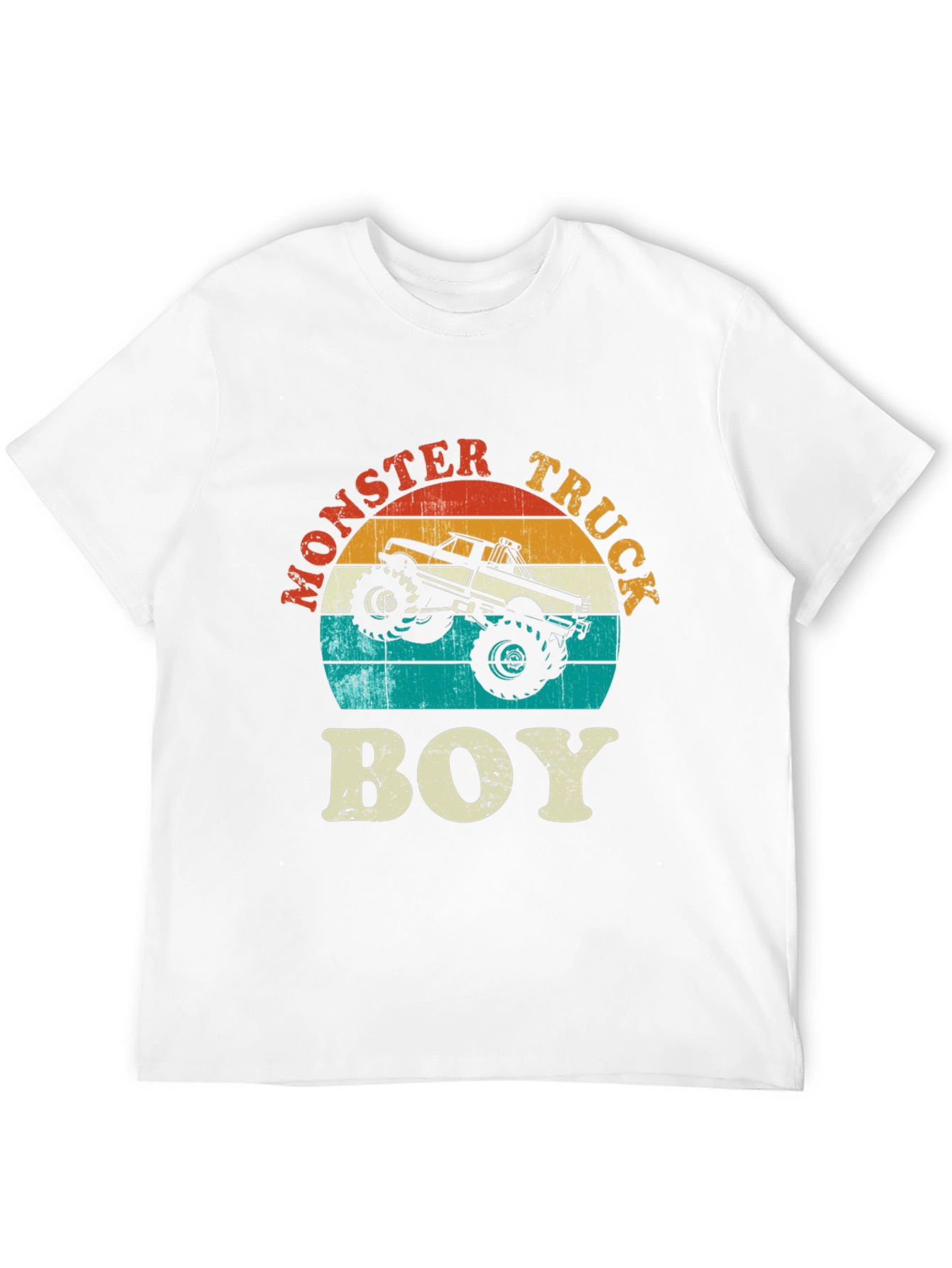 Monster Truck Boy Graphic Tee - Retro Design
