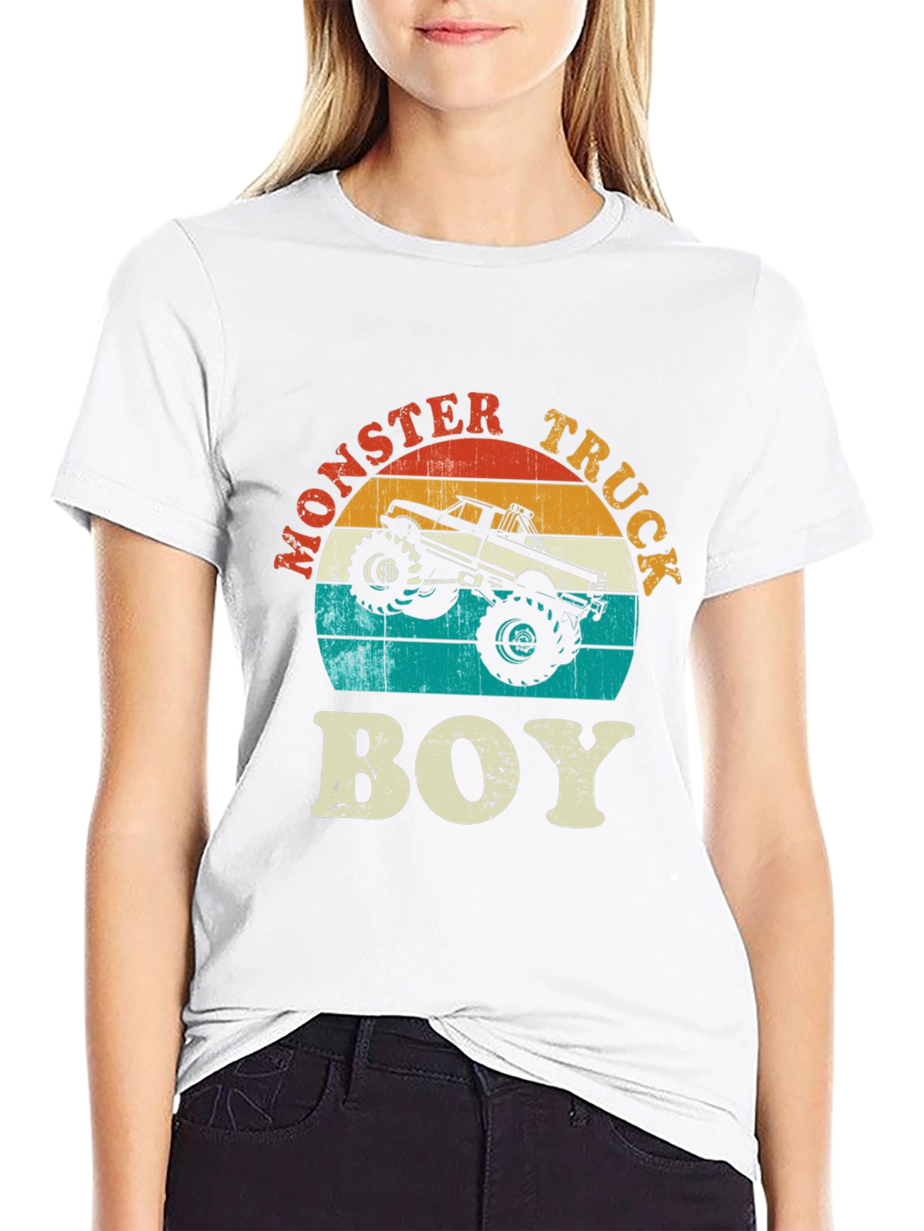 Monster Truck Boy Graphic Tee - Retro Design