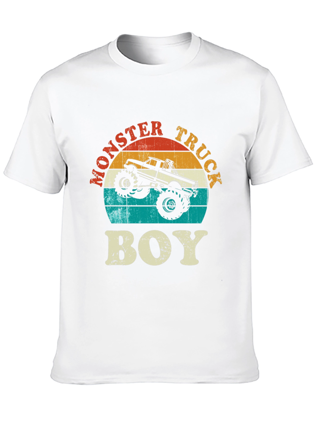 Monster Truck Boy Graphic Tee - Retro Design