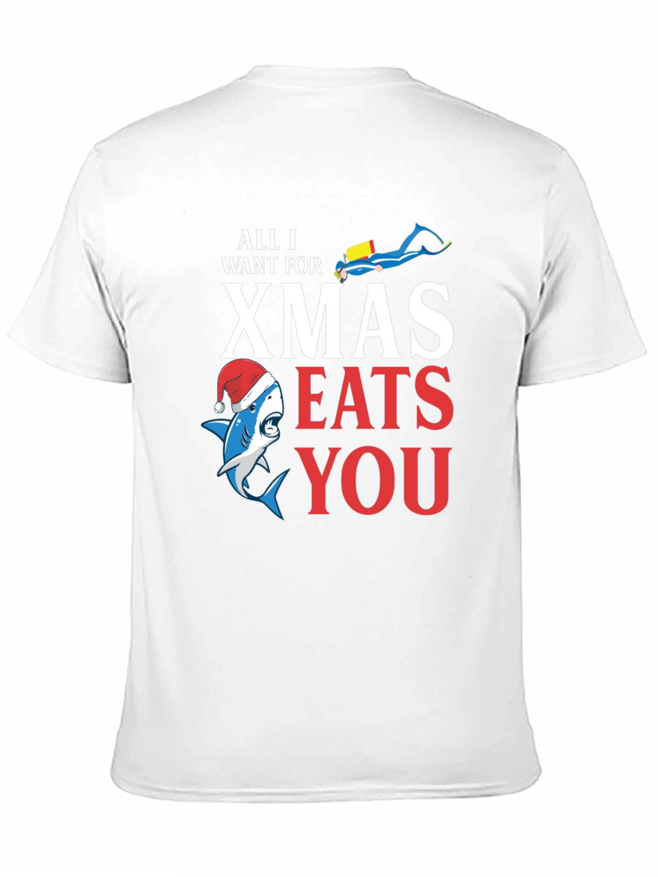 Funny Christmas Shark Eats You T-Shirt