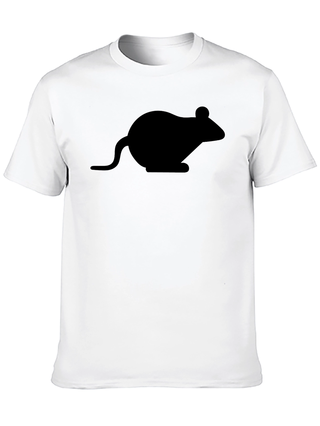 Black T-Shirt with Mouse Graphic - Unisex Casual Wear