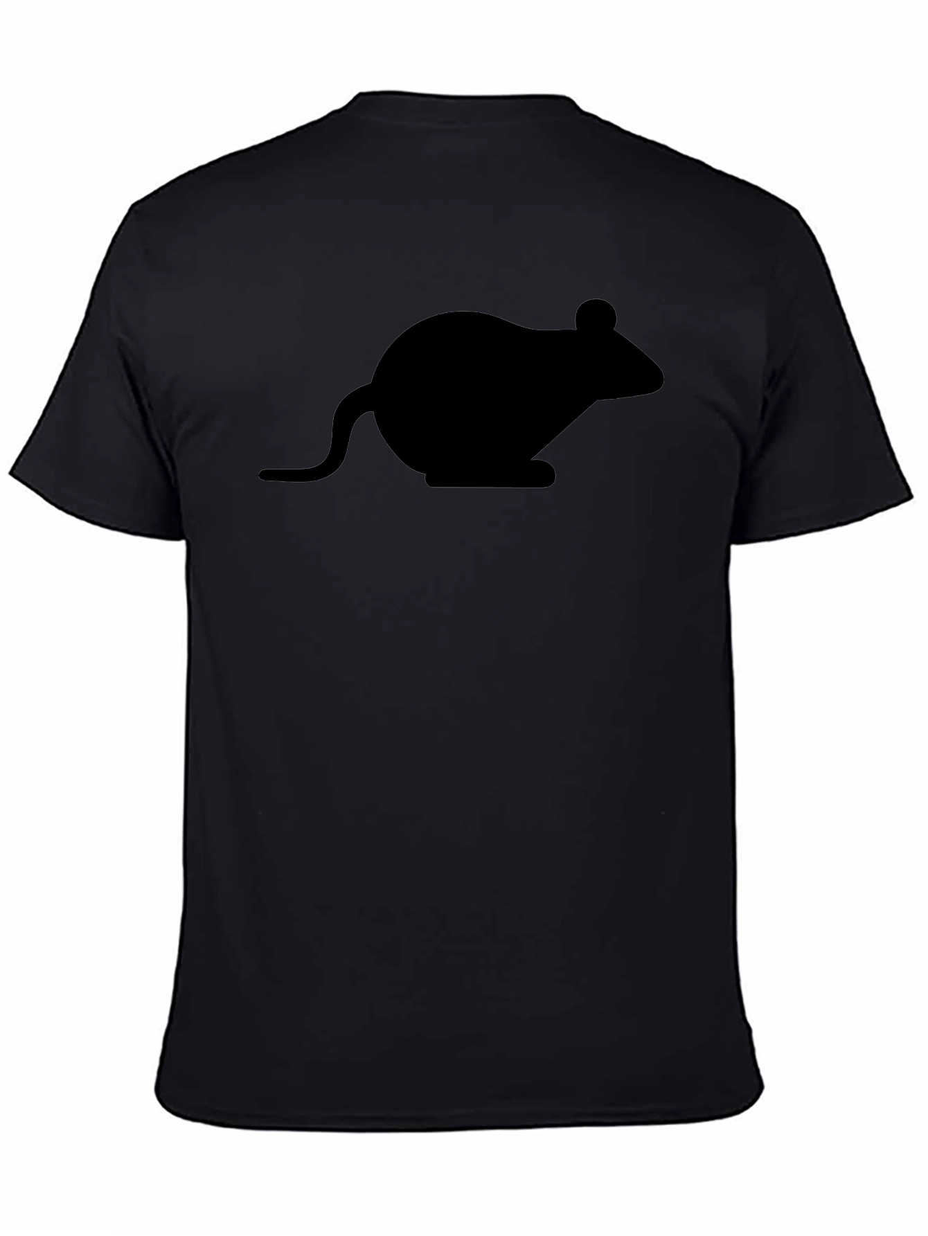 Black T-Shirt with Mouse Graphic - Unisex Casual Wear