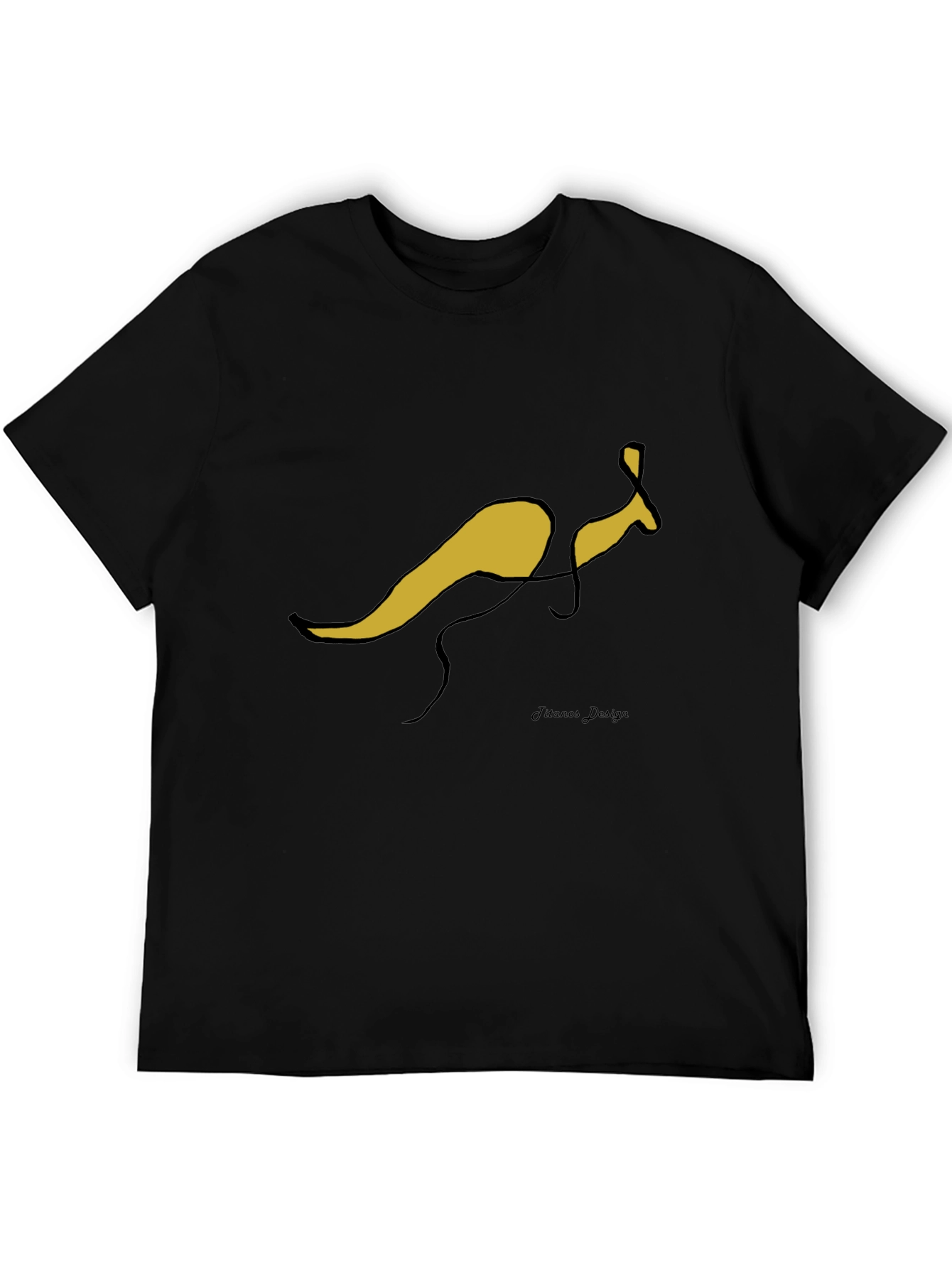 Abstract Kangaroo Black T-Shirt