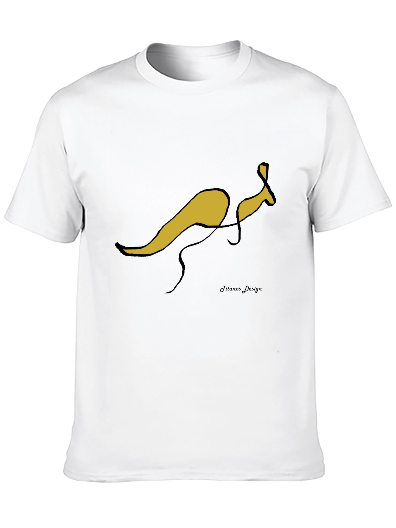 Abstract Kangaroo Black T-Shirt