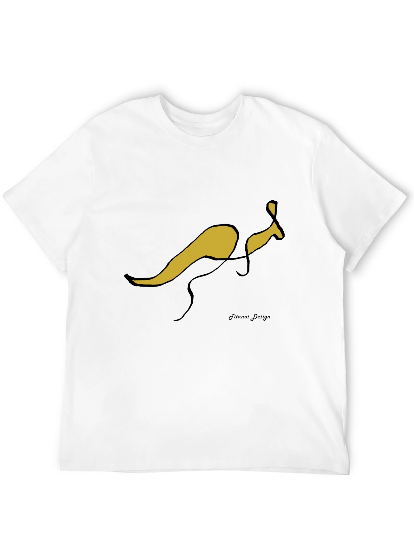 Abstract Kangaroo Black T-Shirt