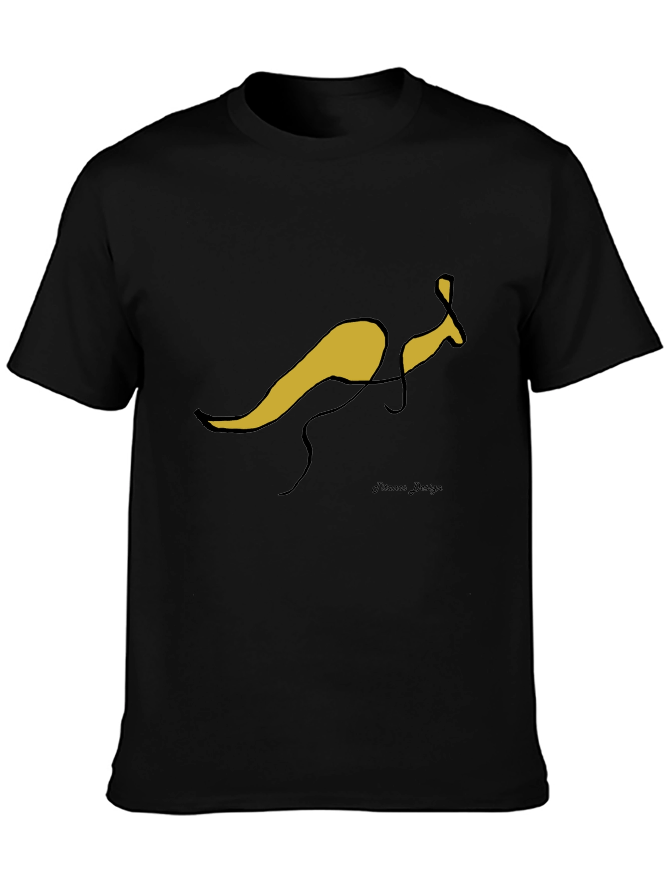 Abstract Kangaroo Black T-Shirt