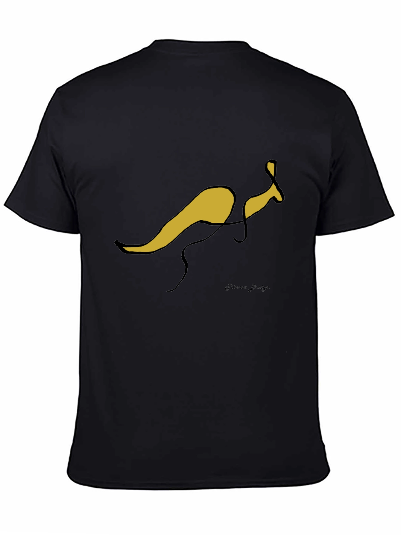 Abstract Kangaroo Black T-Shirt