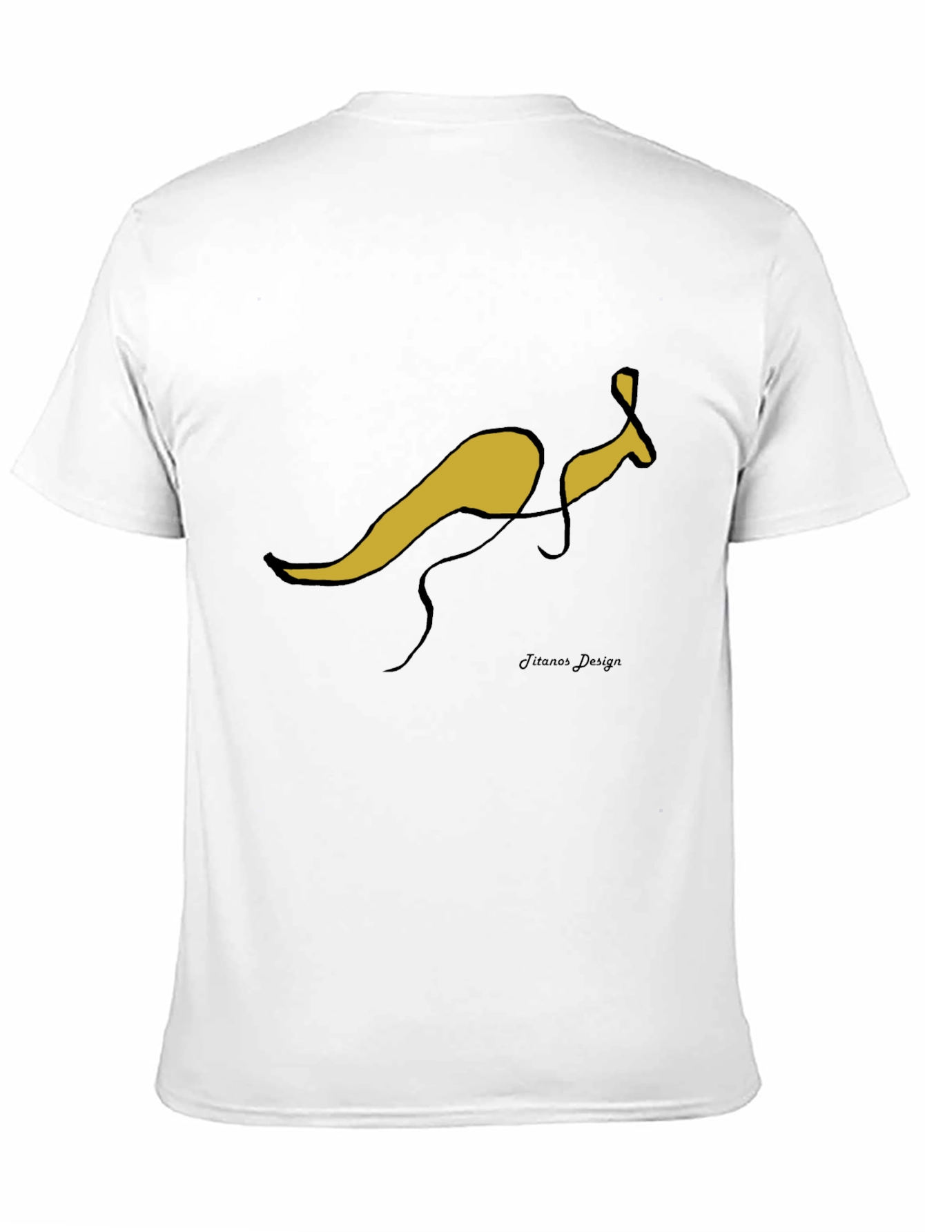 Abstract Kangaroo Black T-Shirt