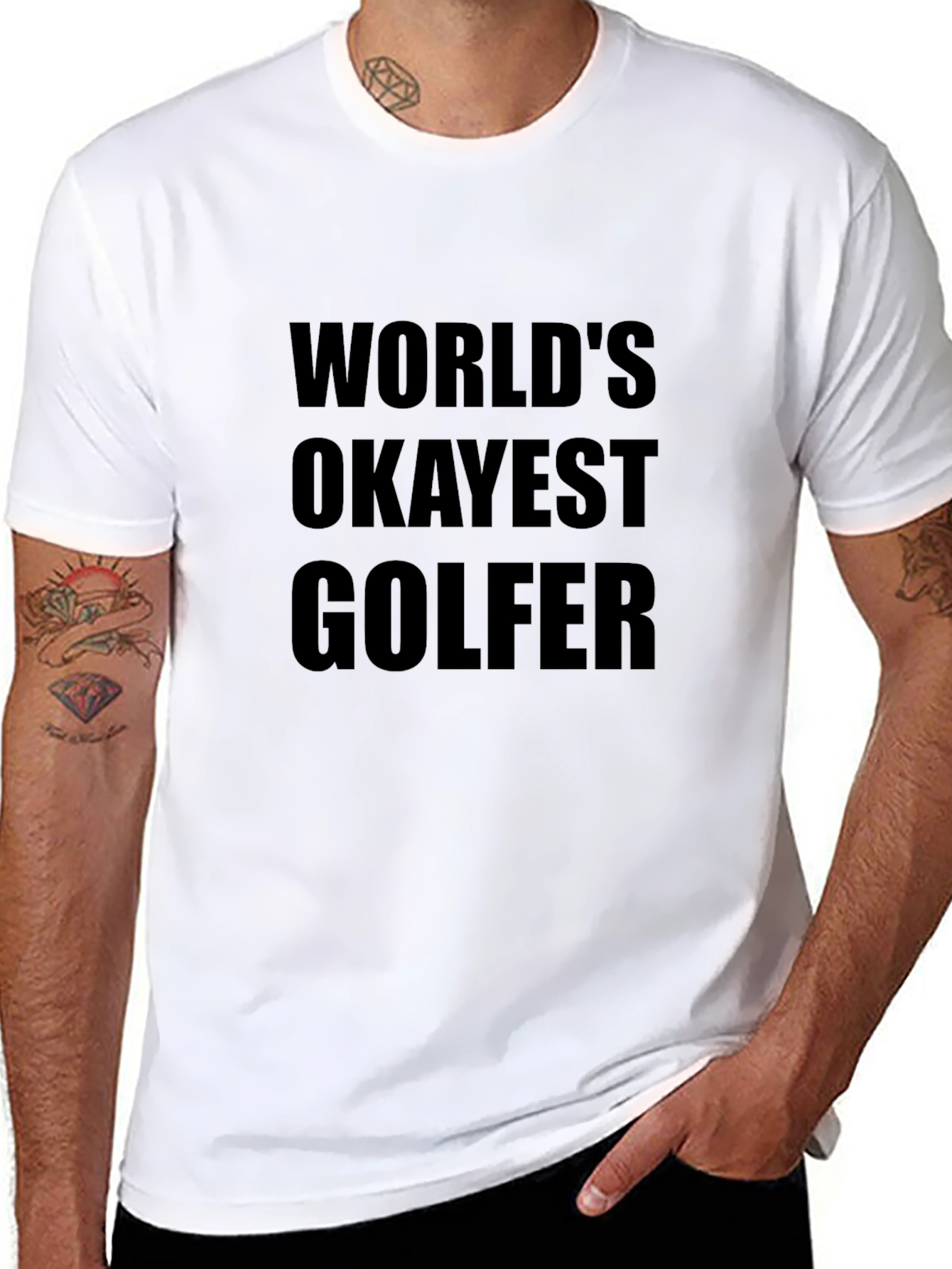 Worlds Okayest Golfer T-Shirt - Funny Golf Tee
