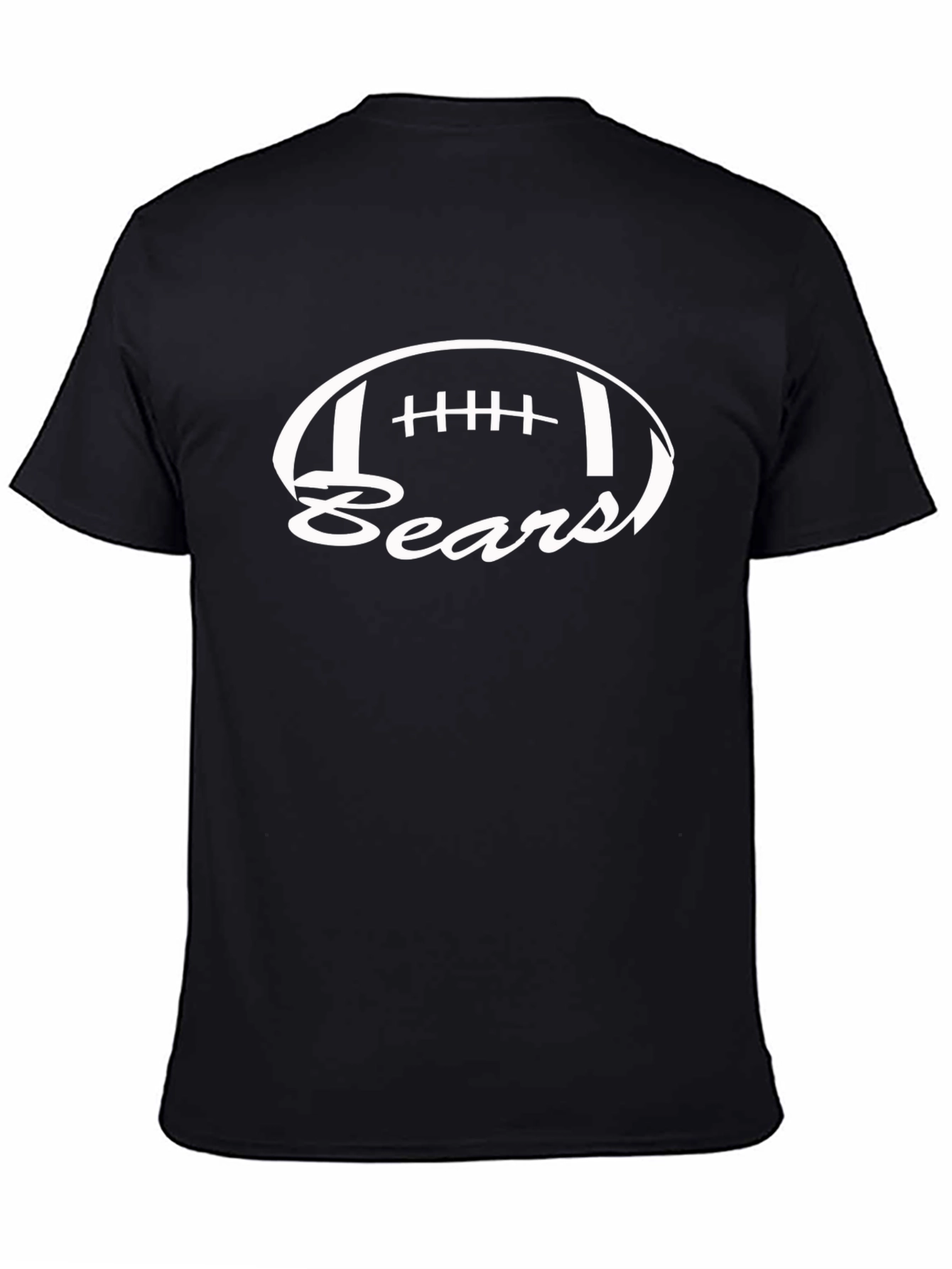Bears Football Graphic Tee - Black Cotton T-Shirt
