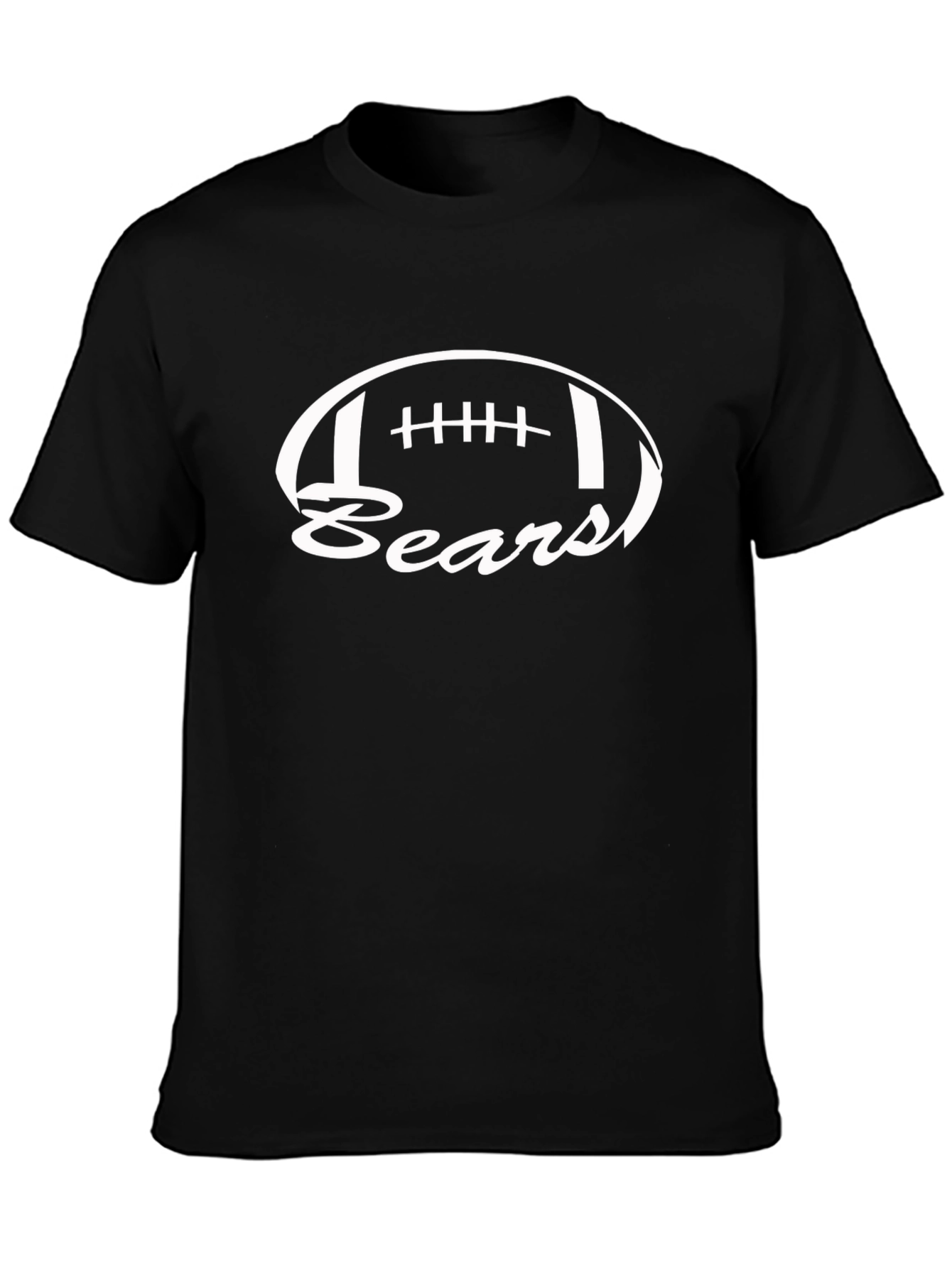 Bears Football Graphic Tee - Black Cotton T-Shirt
