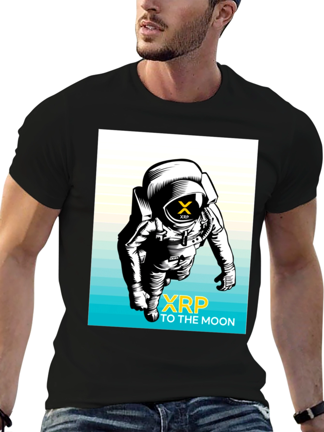 XRP to the Moon Black T-Shirt