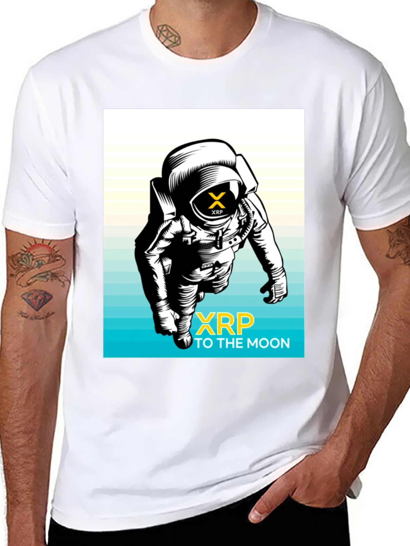 XRP to the Moon Black T-Shirt