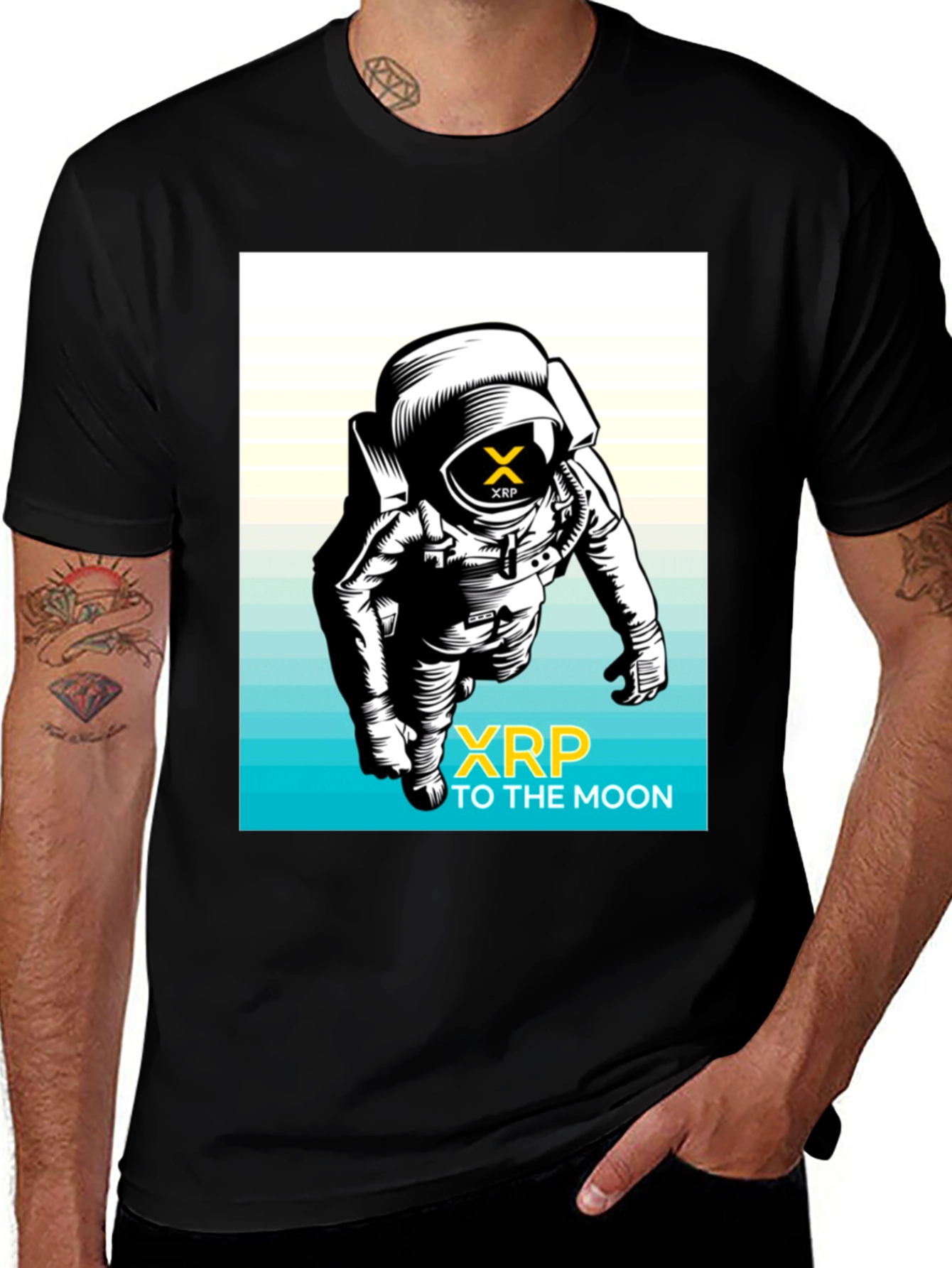 XRP to the Moon Black T-Shirt