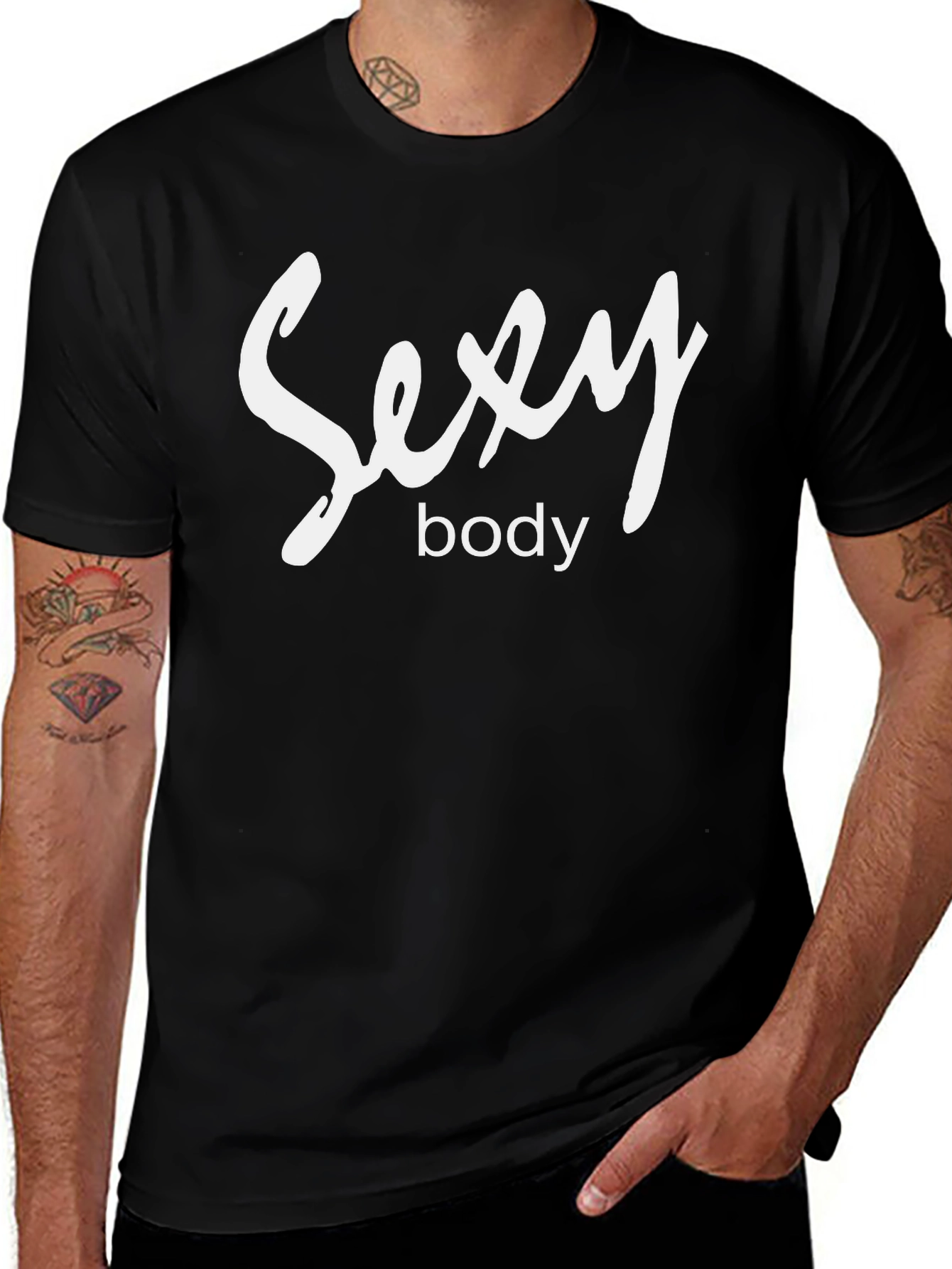 Sexy Body Black T-Shirt - Mens Fashion