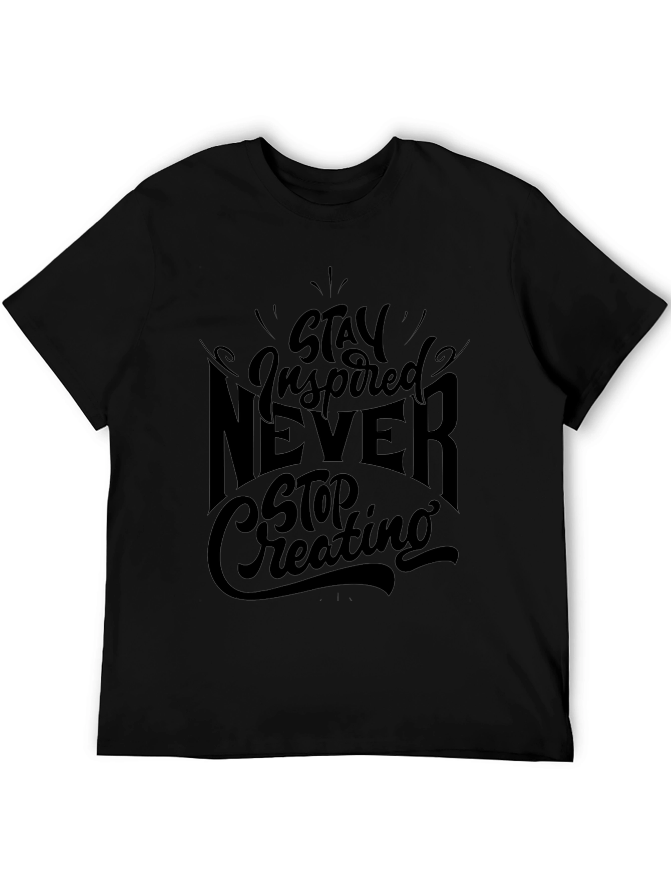 Stay Inspired Mens Graphic Tee - Black