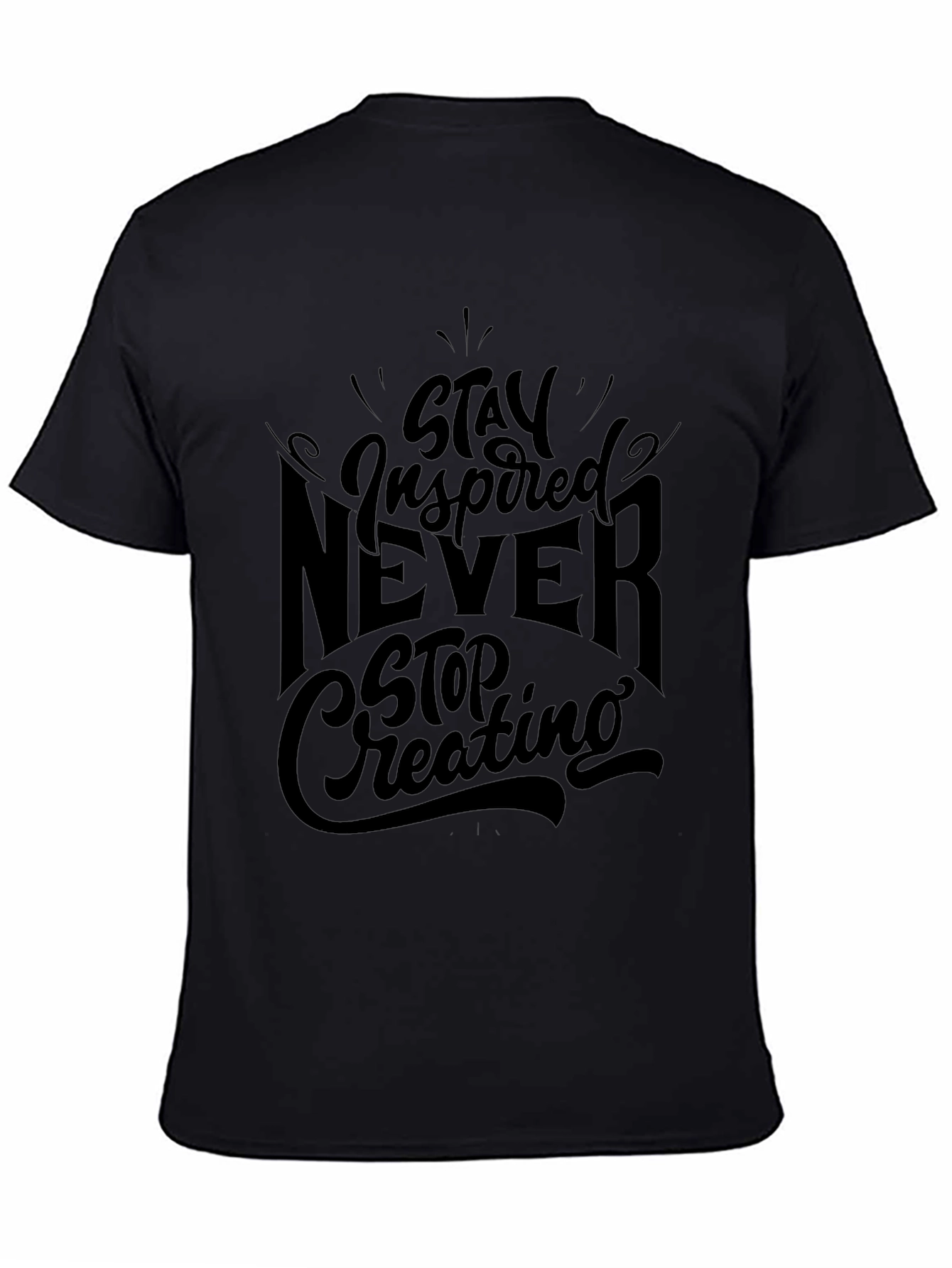Stay Inspired Mens Graphic Tee - Black