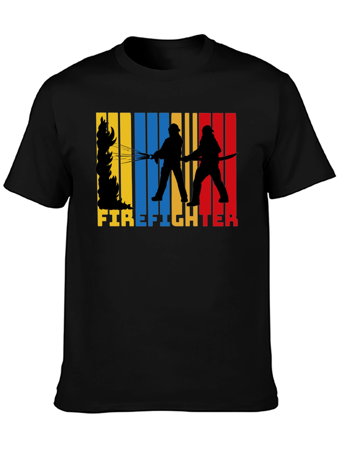 Firefighter Graphic Tee - Black Cotton T-Shirt