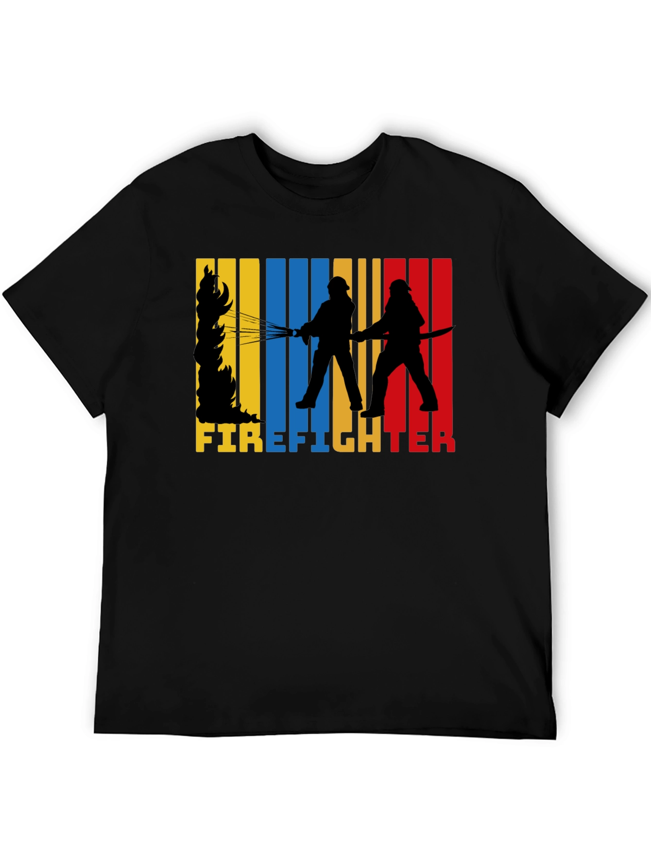 Firefighter Graphic Tee - Black Cotton T-Shirt