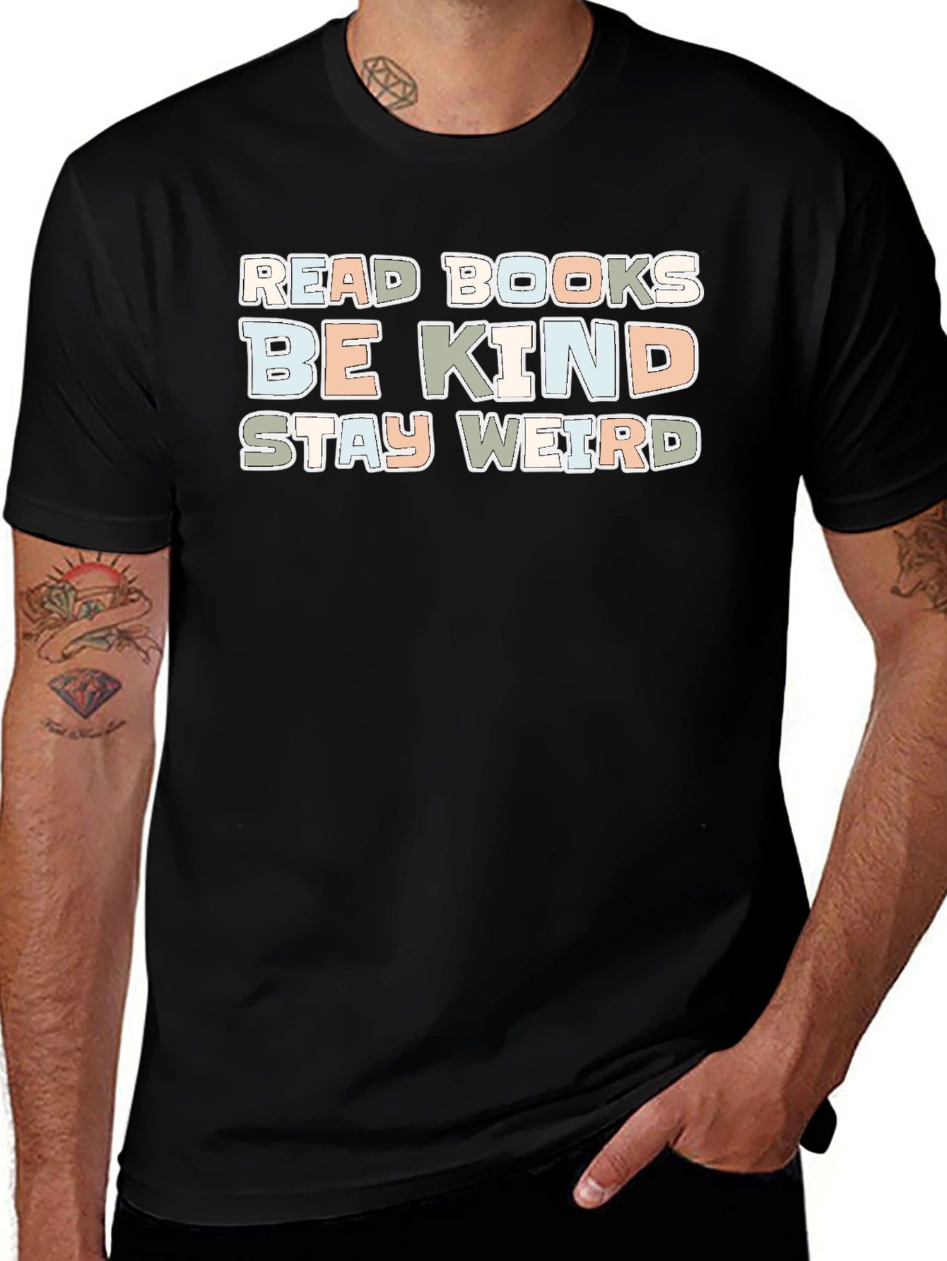 Read Books Be Kind Stay Weird Graphic Tee