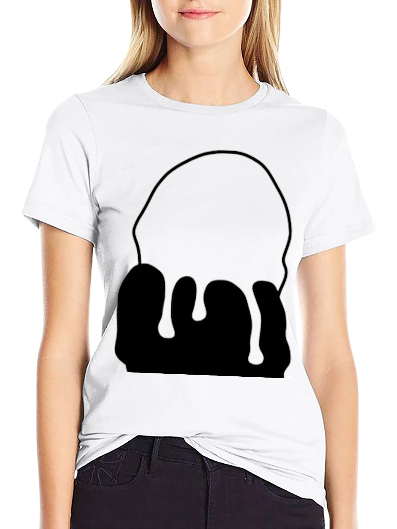 Dripping Black Graphic Tee - Unique Design