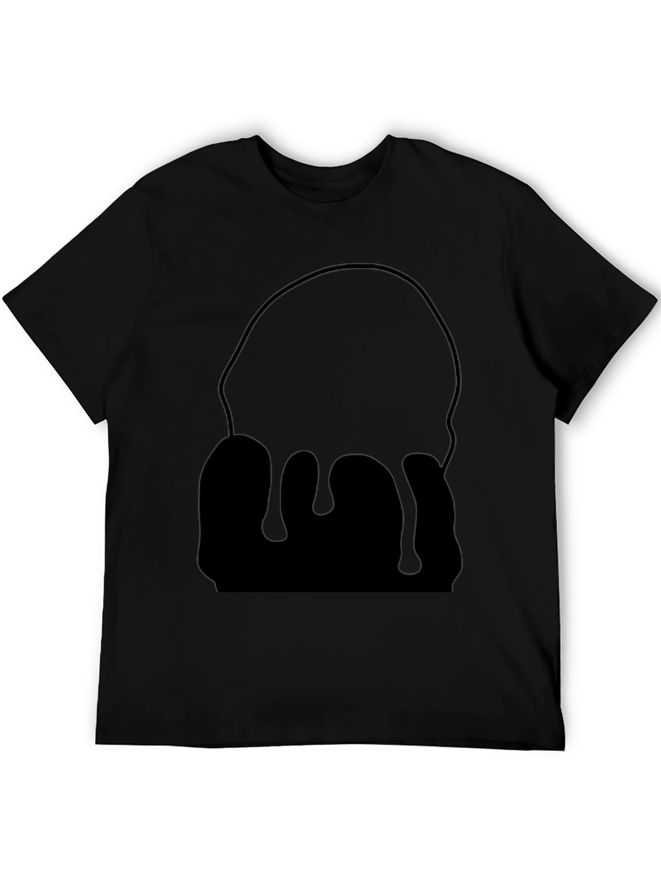 Dripping Black Graphic Tee - Unique Design