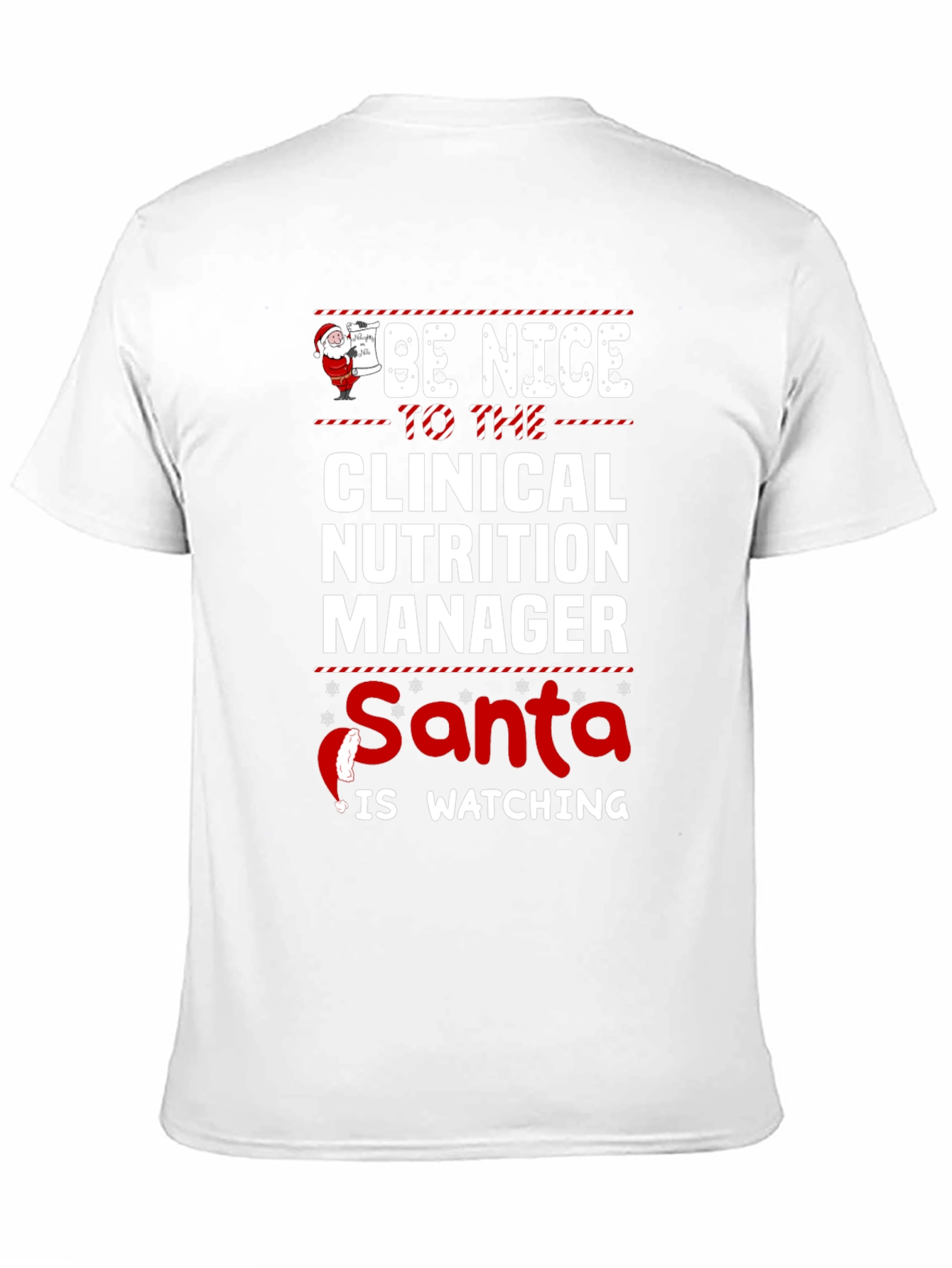 Funny Clinical Nutrition Manager Santa Watching T-Shirt