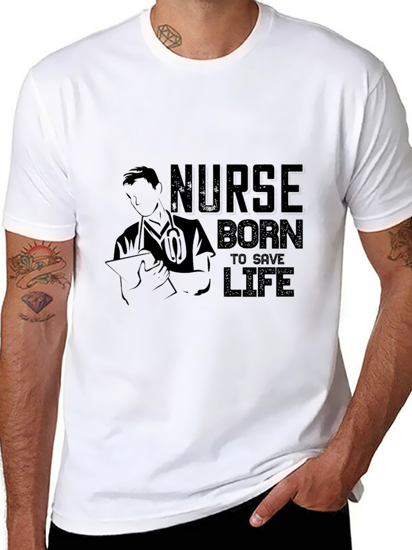 Nurse Born to Save Life Graphic Tee