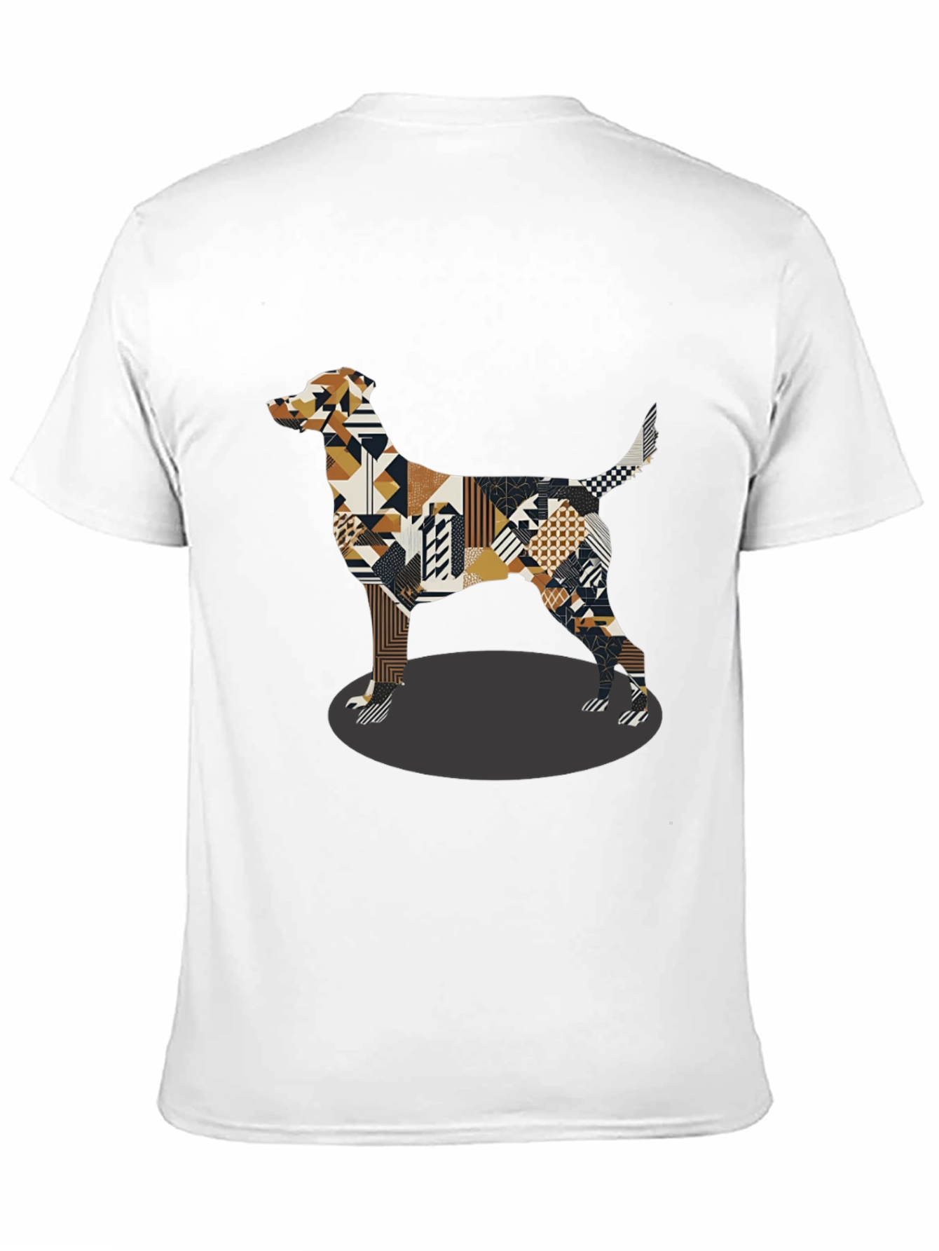 Geometric Dog Graphic Tee - Black