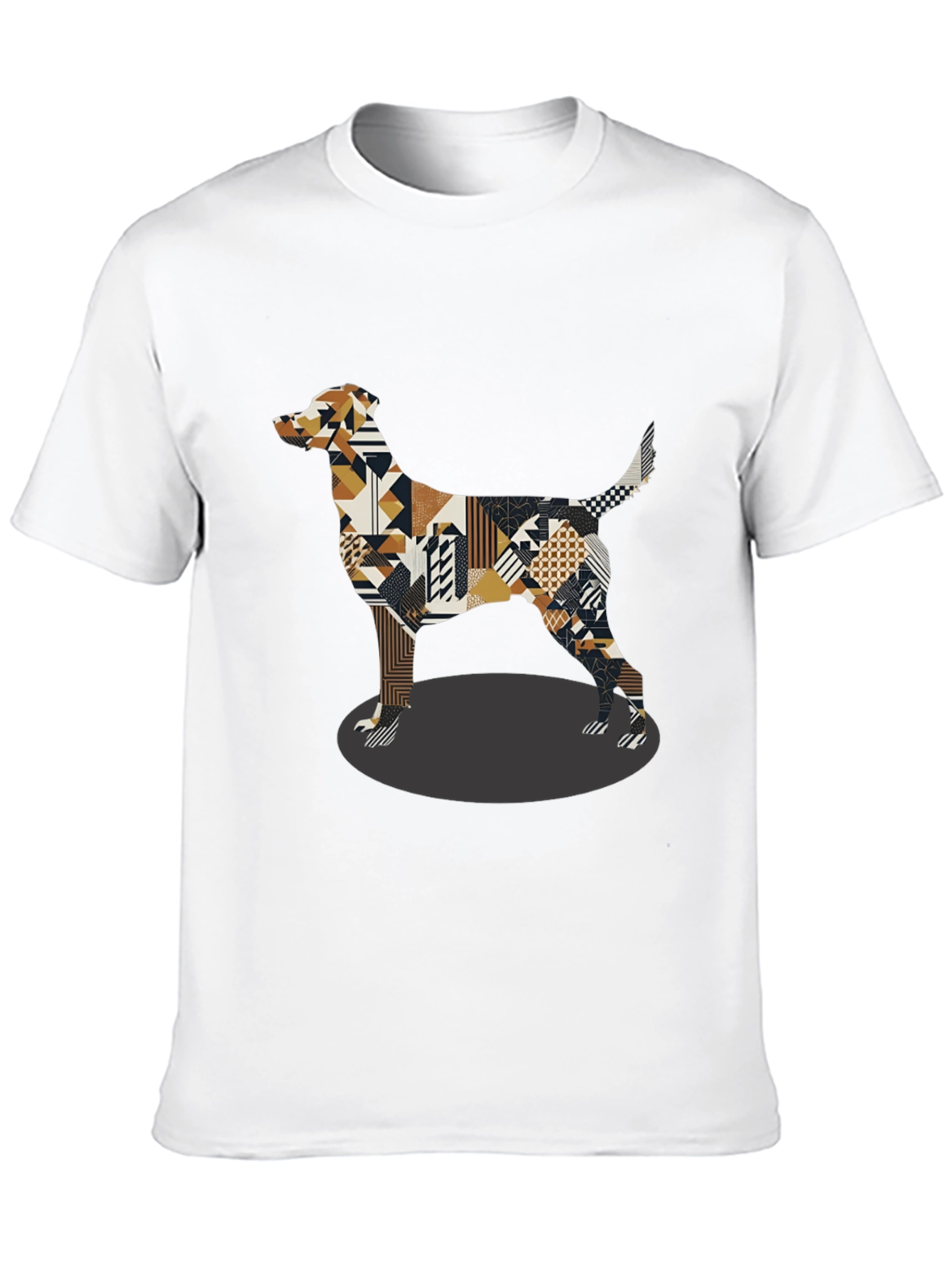 Geometric Dog Graphic Tee - Black