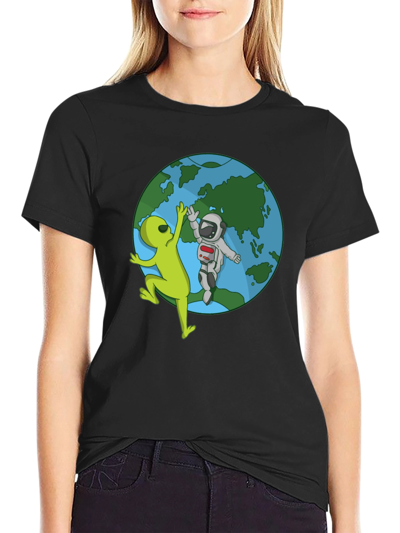 Alien & Astronaut High Five T-Shirt