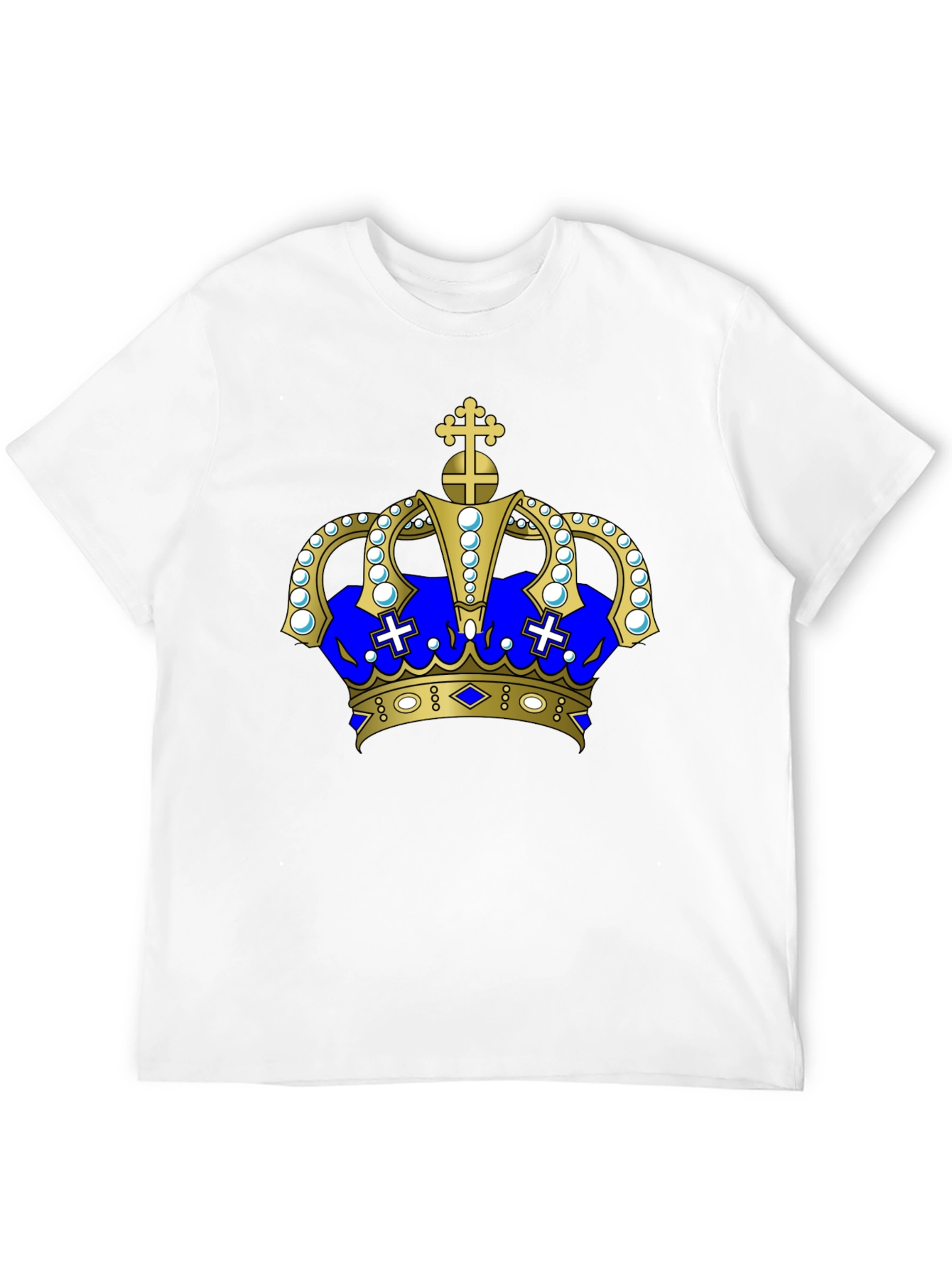 Regal Crown Graphic Tee - Black Cotton T-Shirt