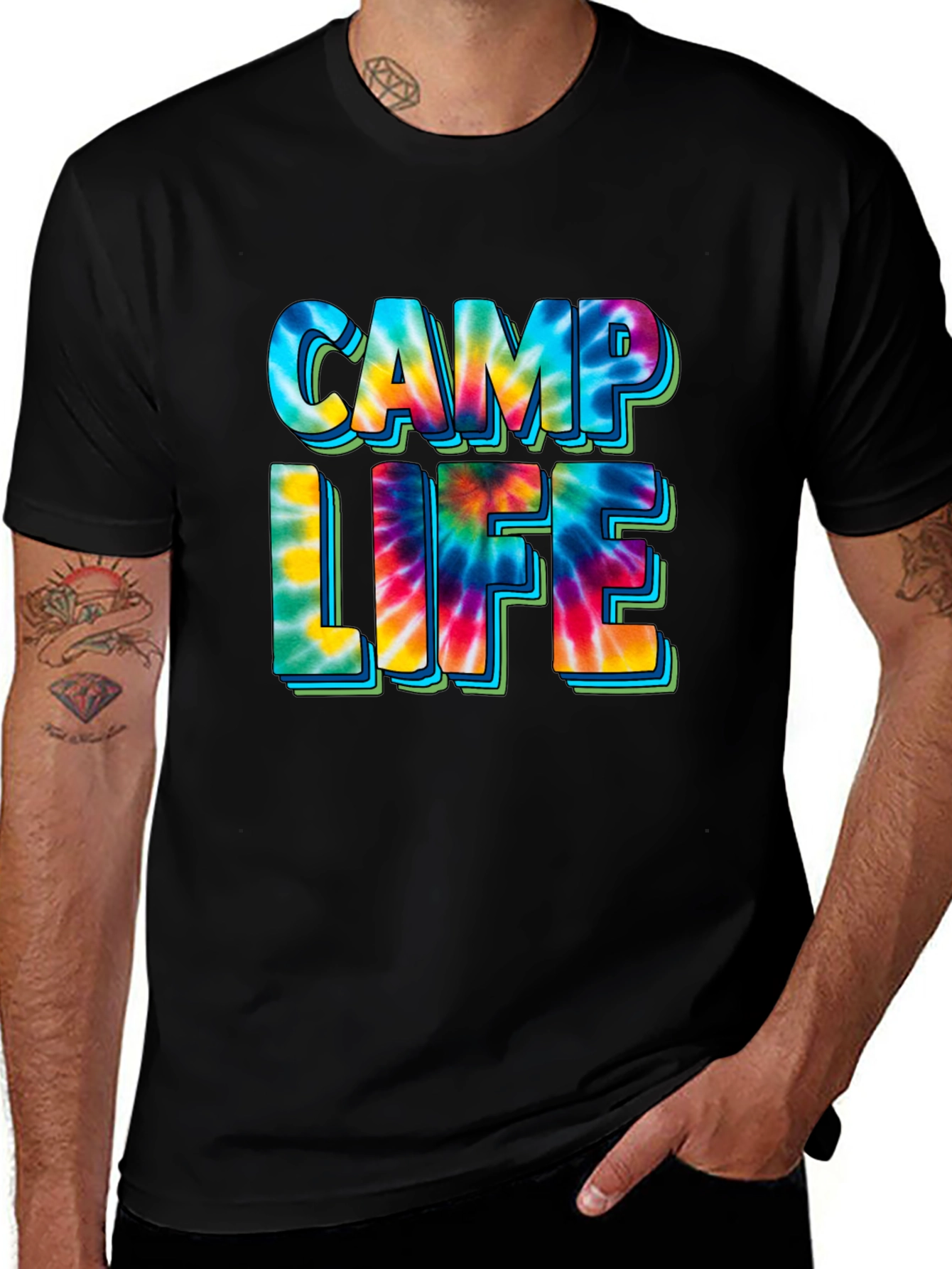 Camp Life Tie-Dye Graphic T-Shirt