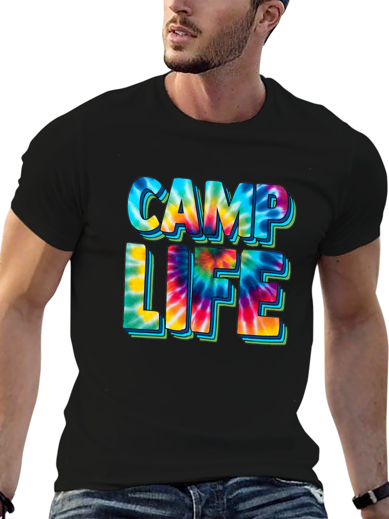Camp Life Tie-Dye Graphic T-Shirt