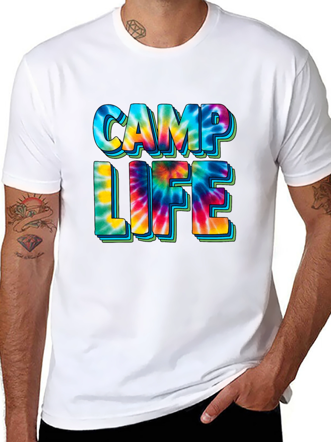 Camp Life Tie-Dye Graphic T-Shirt