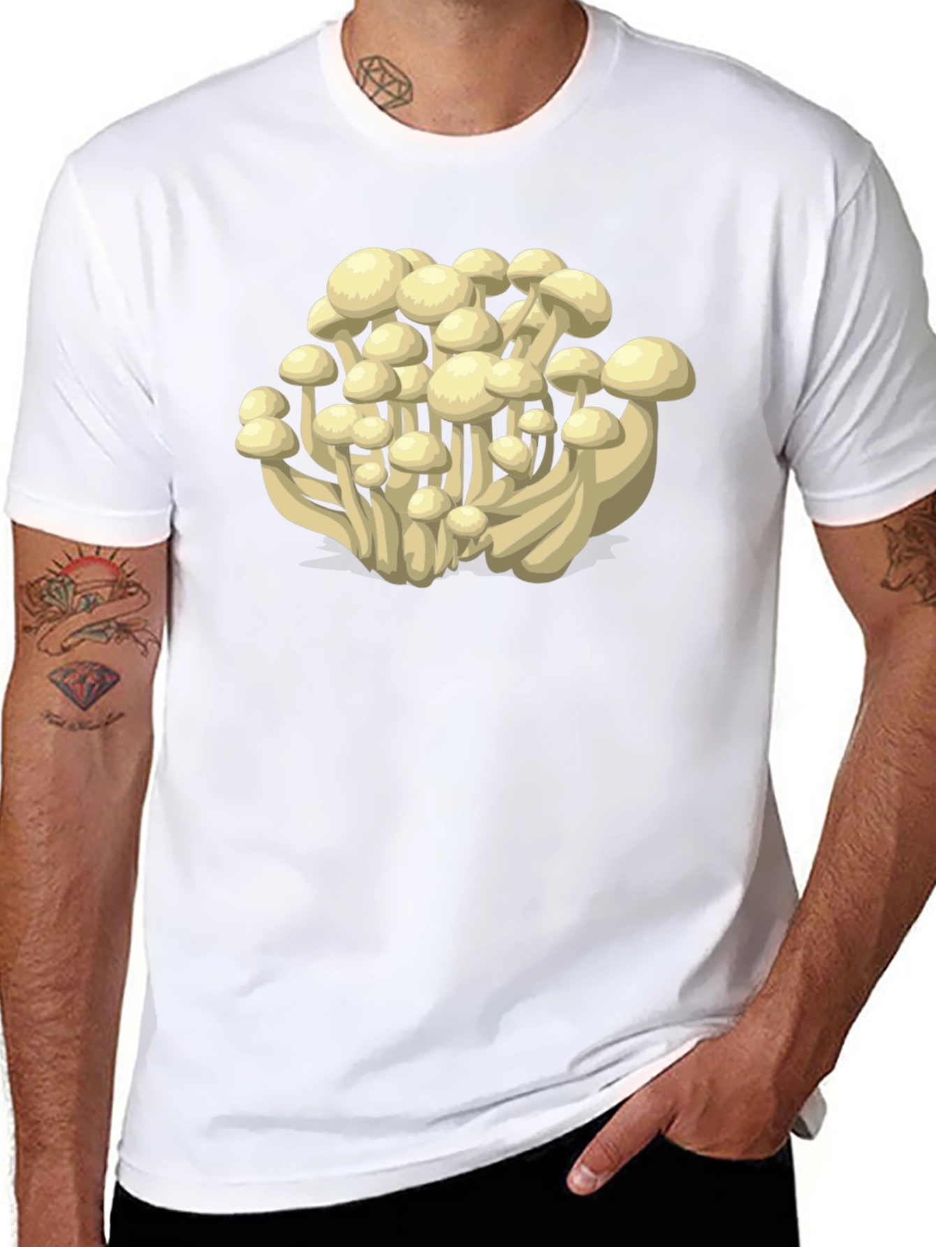 Mushroom Print T-Shirt - Funky Fungi Fashion