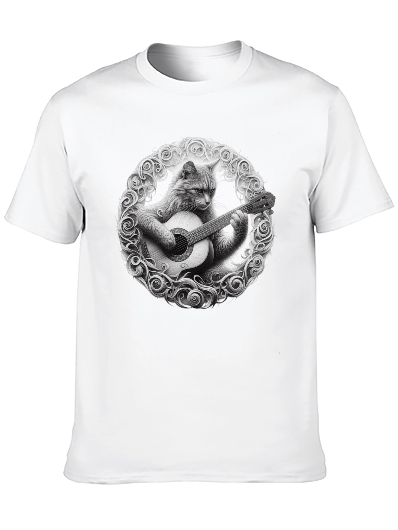 Cat Playing Guitar T-Shirt - Unique Graphic Tee