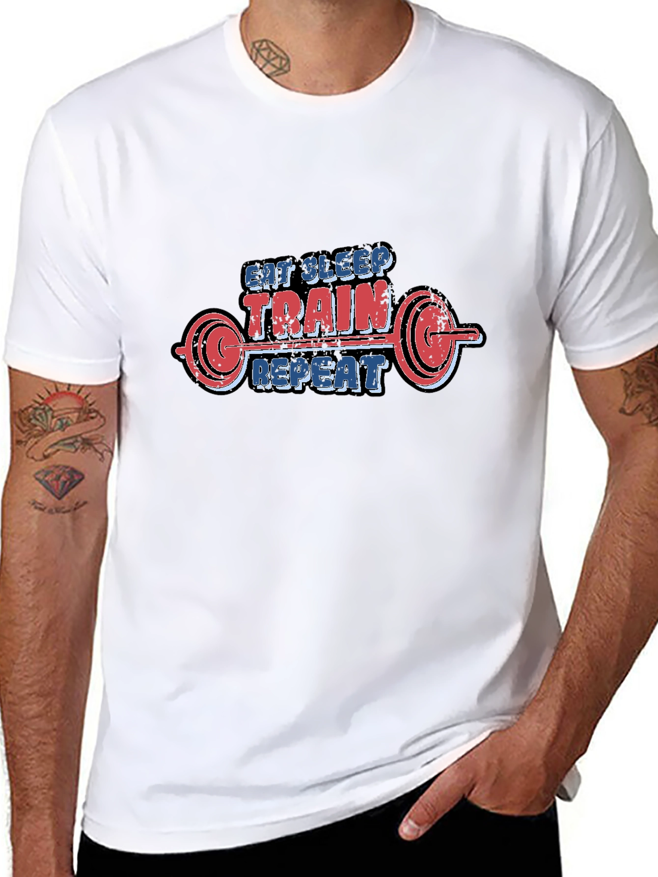 Eat Sleep Train Repeat Graphic T-Shirt