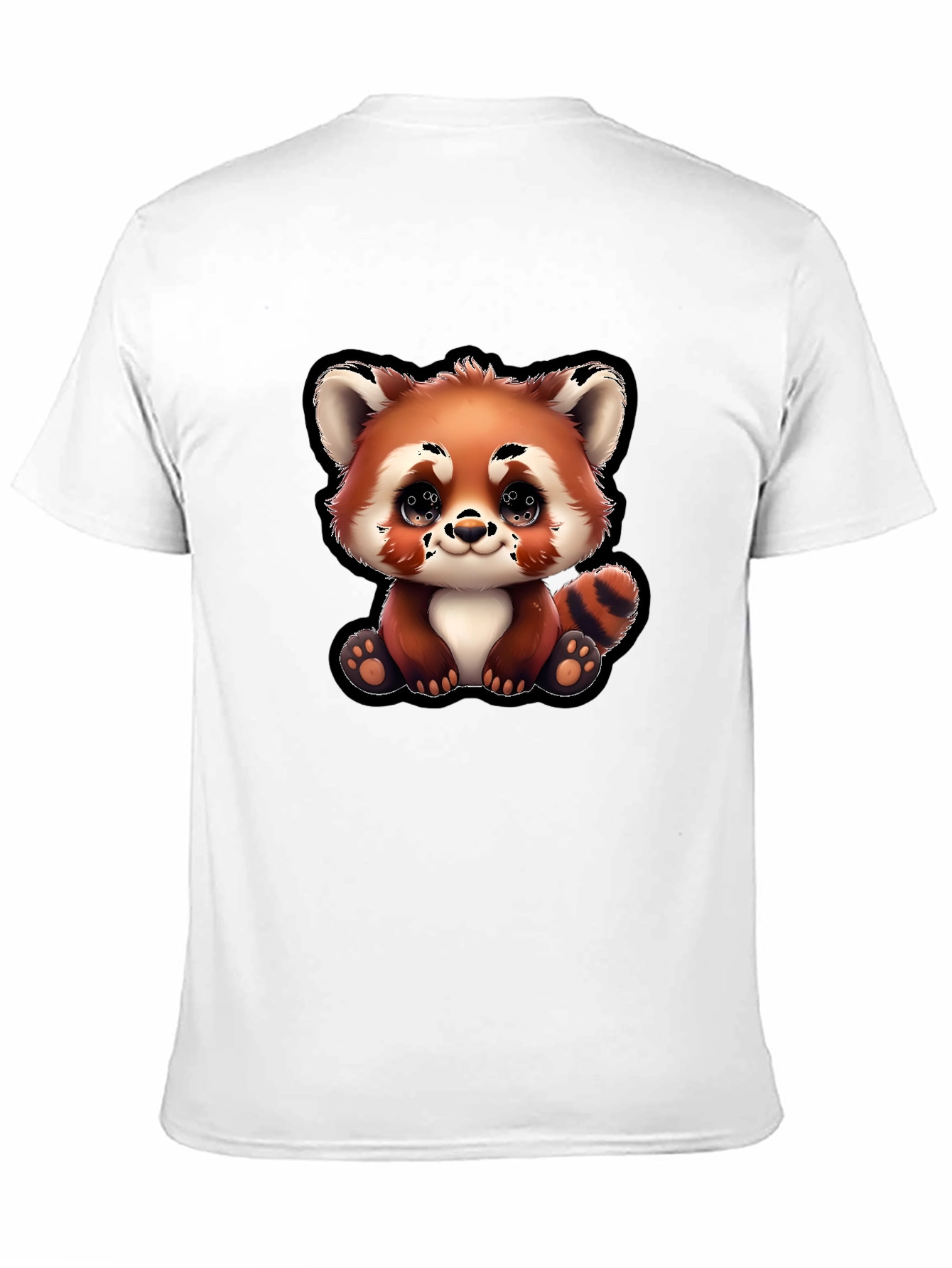 Cute Red Panda Cartoon Black T-Shirt